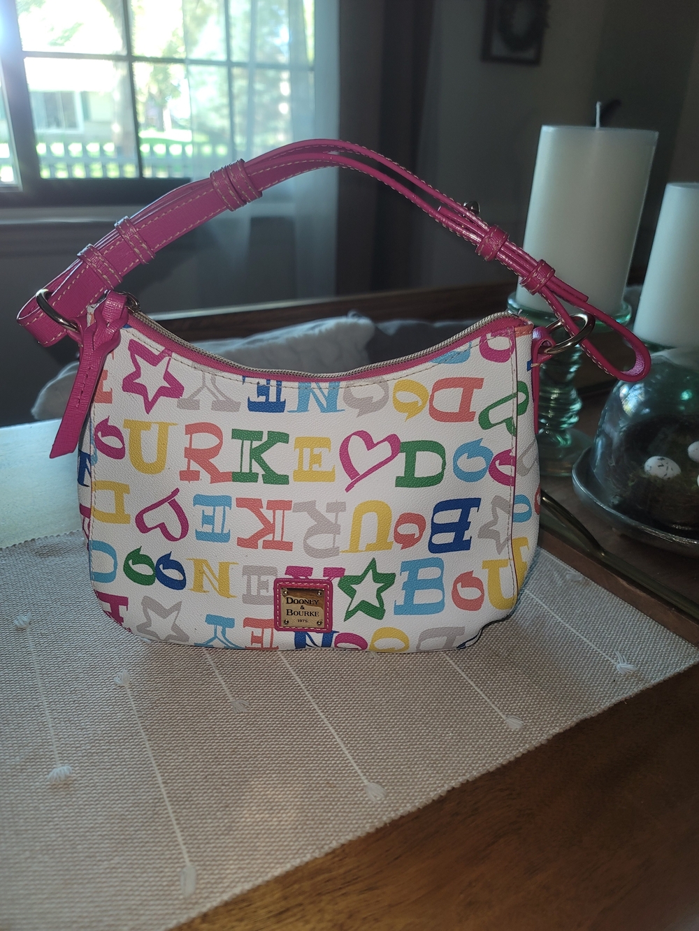 Vintage Y2K Dooney & Bourke Crayon Doodle "Kiley" Small Hobo Bag